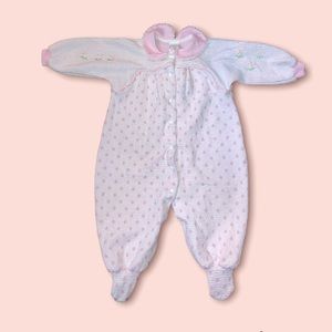Baby Dior 18-23 lb Pink Footed Floral polka dot PJ